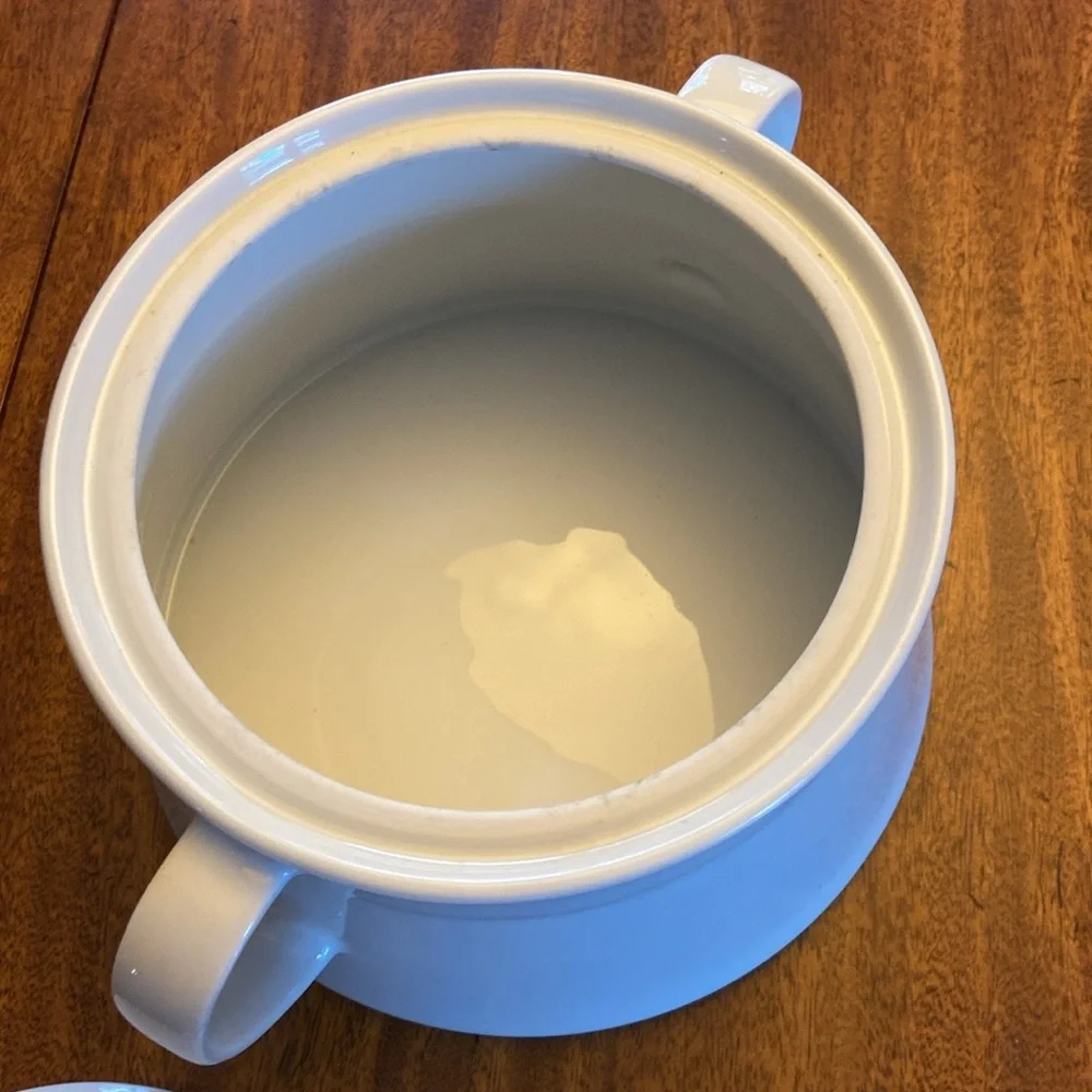 Crate & Barrel Loft Covered Serving Bowl in white